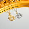 Collier minimaliste et luxueux en acier titane, orné de micro-incrustations planétaires, pour femme. Chaîne ras du cou en acier titane.
