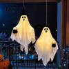 Decorative Ghost for Covered Porch Halloween Hanging Light, Couple Lamp with Witch Hats Decor, Figures Patio Reusable Seasonal Props Front Door