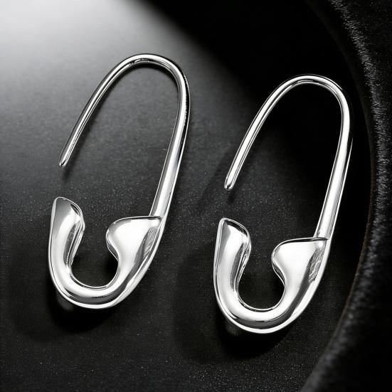 Sicherheitsnadel Ohrringe für Damen Minimalistische Hoop Pin Ohrringe Moderne Ohr-Creolen Stecker für täglichen Schmuck Street Dating Party
