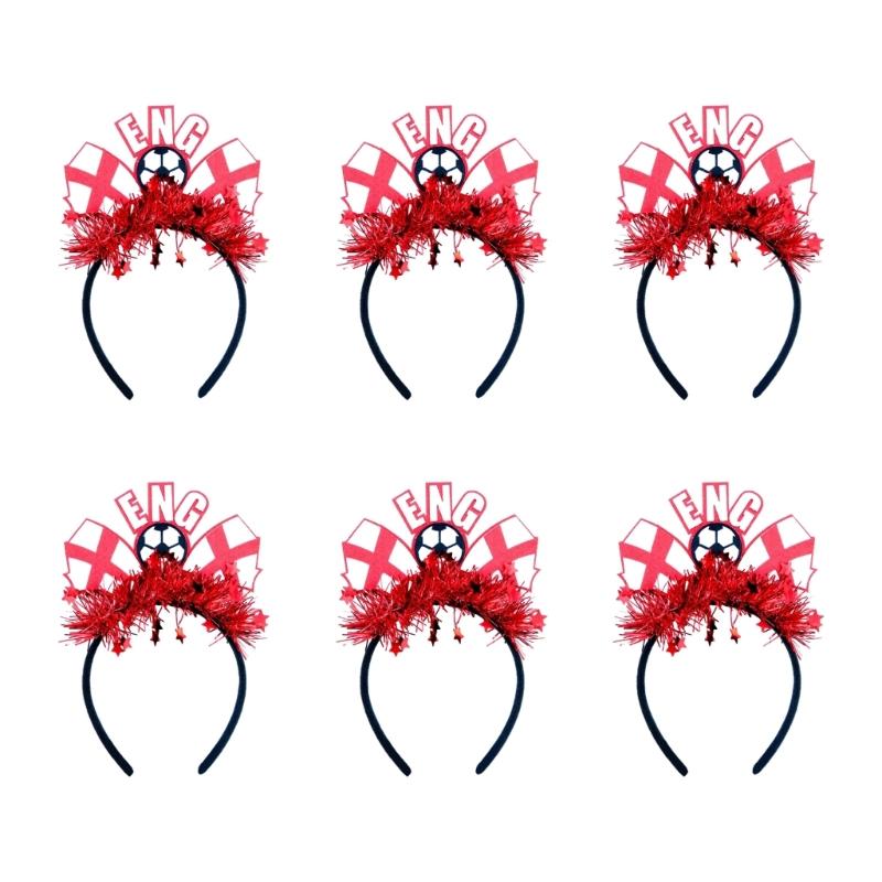 Pack Of 6pcs 2026 Soccer Event Flag Headbands For Fan With Elastic Design Creative Multiple Country Theme Headdress