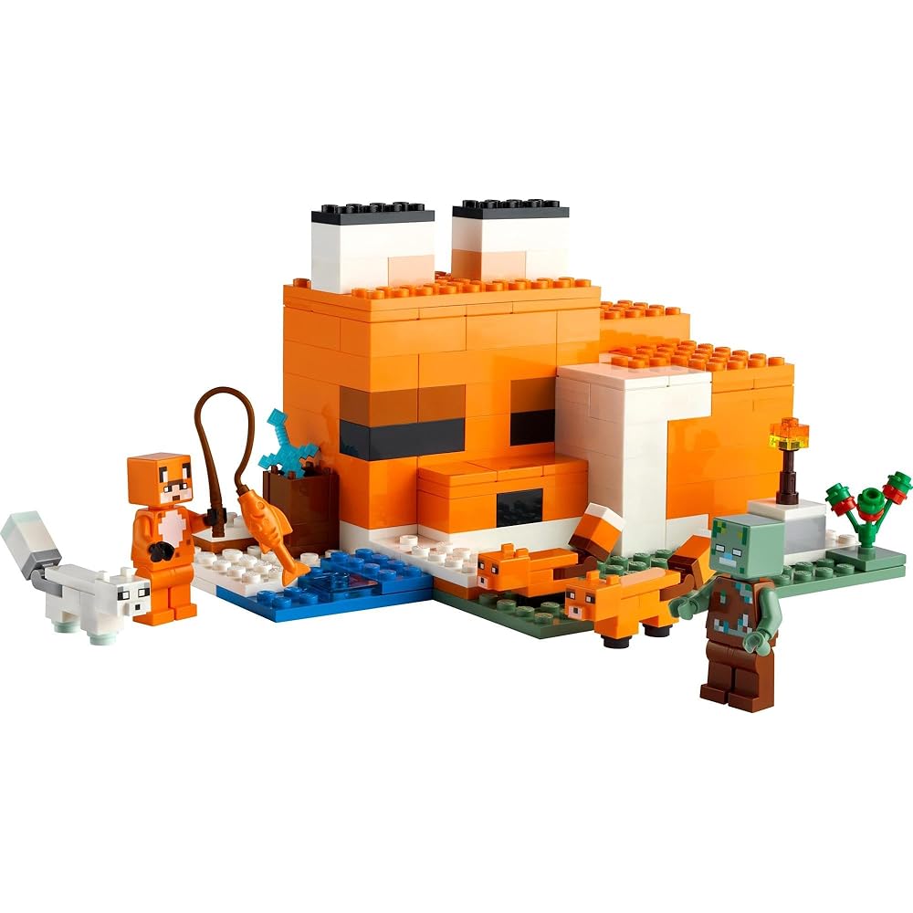 LEGO Minecraft Fox Lodge Building Set 21178 Toy for Kids Ages 8-10 Block Figures