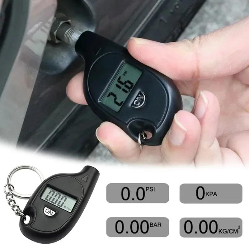 1PC Mini Schlüsselanhänger Stil Reifendruckprüfer Digital Lcd Display Auto Reifen Luftdruckprüfer Meter Auto Auto Motorrad Reifen Sicherheitsalarm