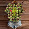 Women's Cute Sweater Knitted Fashion Casual Round-neck Short-sleeved  Cozy Print Top