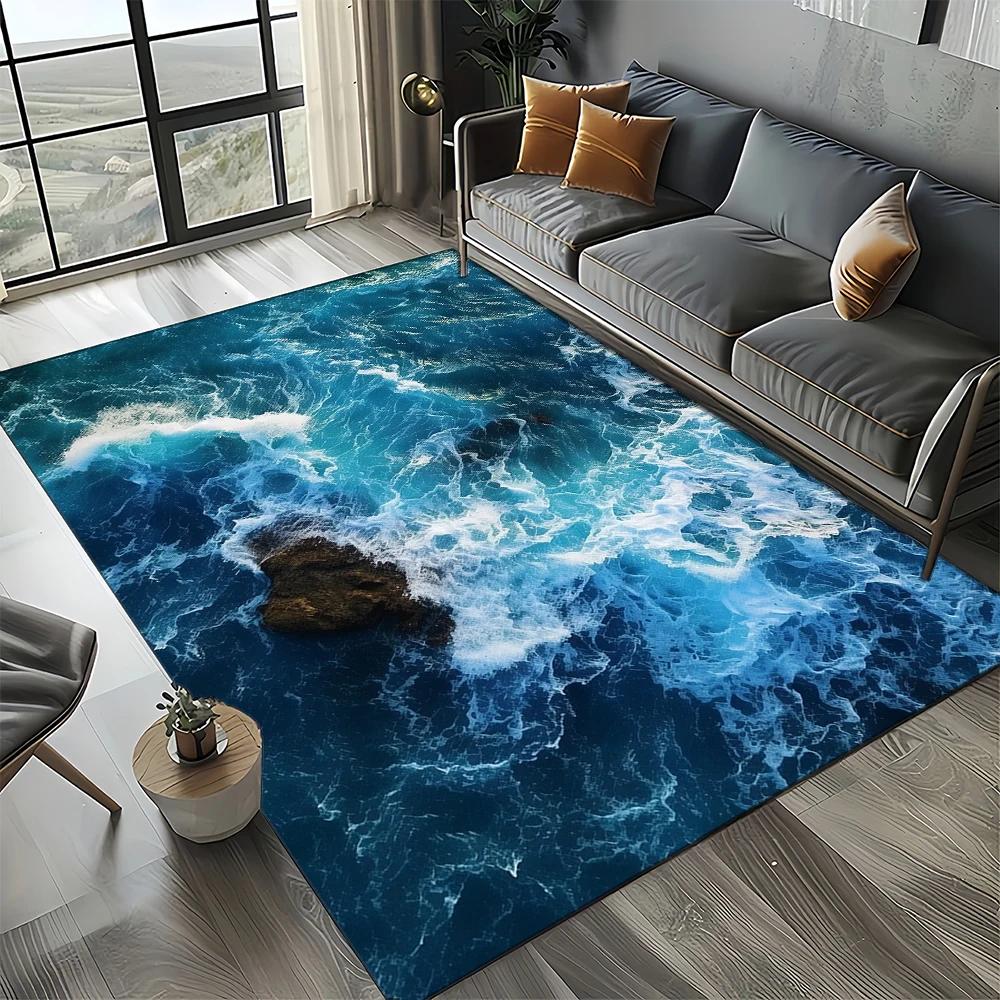 27 Style New Sea Water Beach Reef Nature Scenery Carpet Rug for Living Room Bedroom Home Sofa Decoration,Kids Non-slip Floor Mat