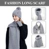 Knitted Hat Scarf Gloves Set Women's Winter Double Layer Plus Velvet Thick Outdoor Warm