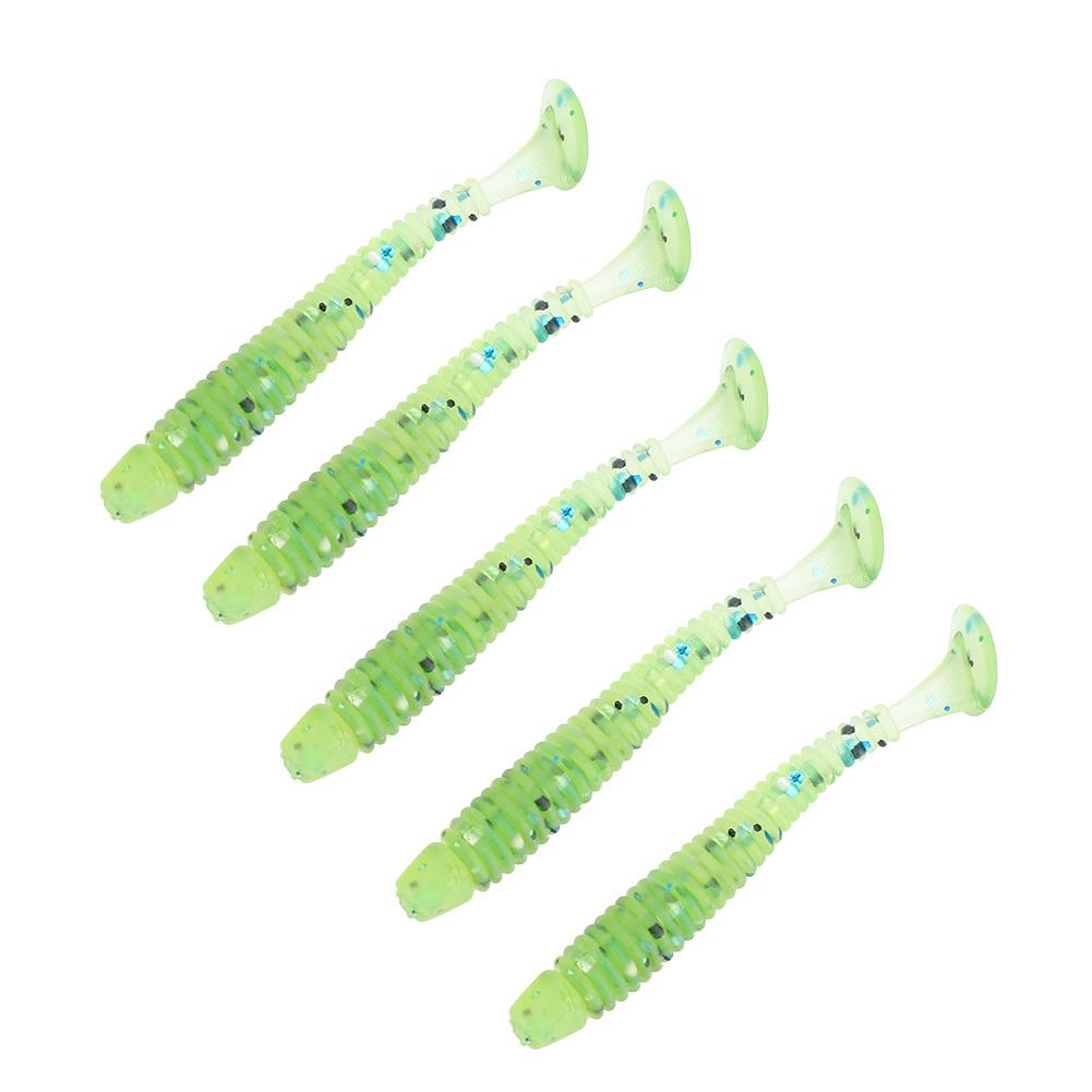10PCS 5cm Soft Plastic Artificial Fish Lures Grub Worm Baits Fish Tackle Accessory F