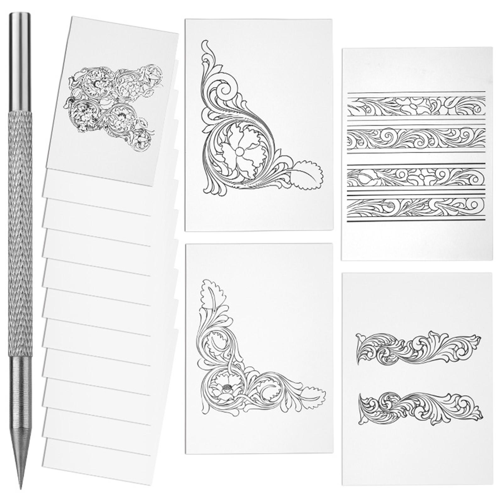 

Ручка для разметки кожи Описание шаблона для резьбы по коже Бумага для изготовления поясной сумки, кошелька, тиснение кожи