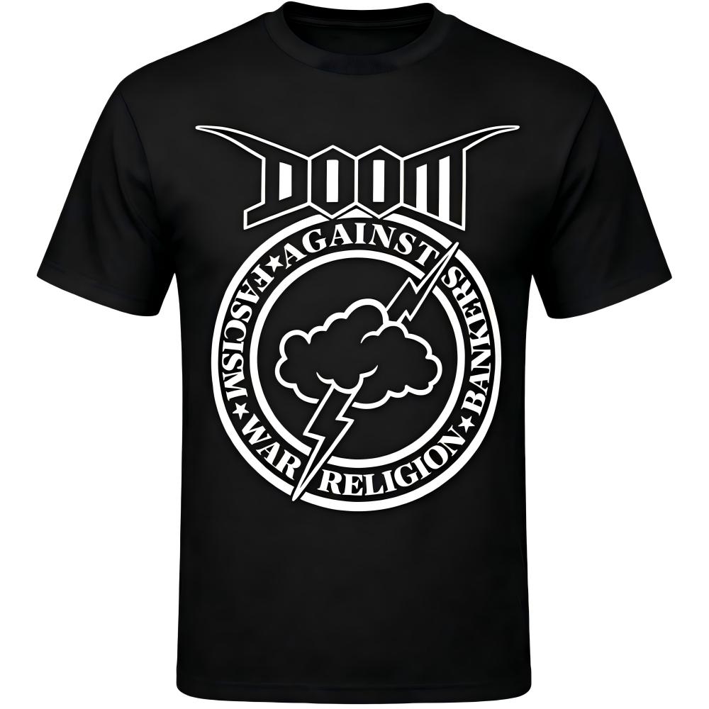 Doom Band Against Circle Logo Graphic T-Shirt