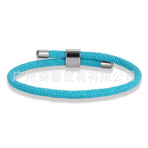 Adjustable Multi-Color Milan Rope Stainless Steel Bracelet, Male And Female Couples Red Hand Rope