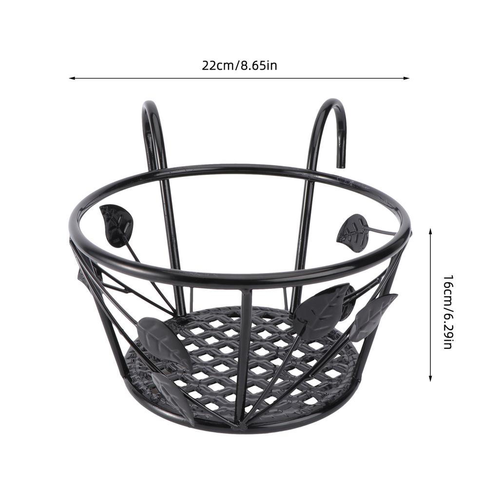 1Pcs Iron Art Hanging Basket Flowerpot Stand Wall Mounted Or Railing Mount Plant Display Rack for Living Room Porch Office