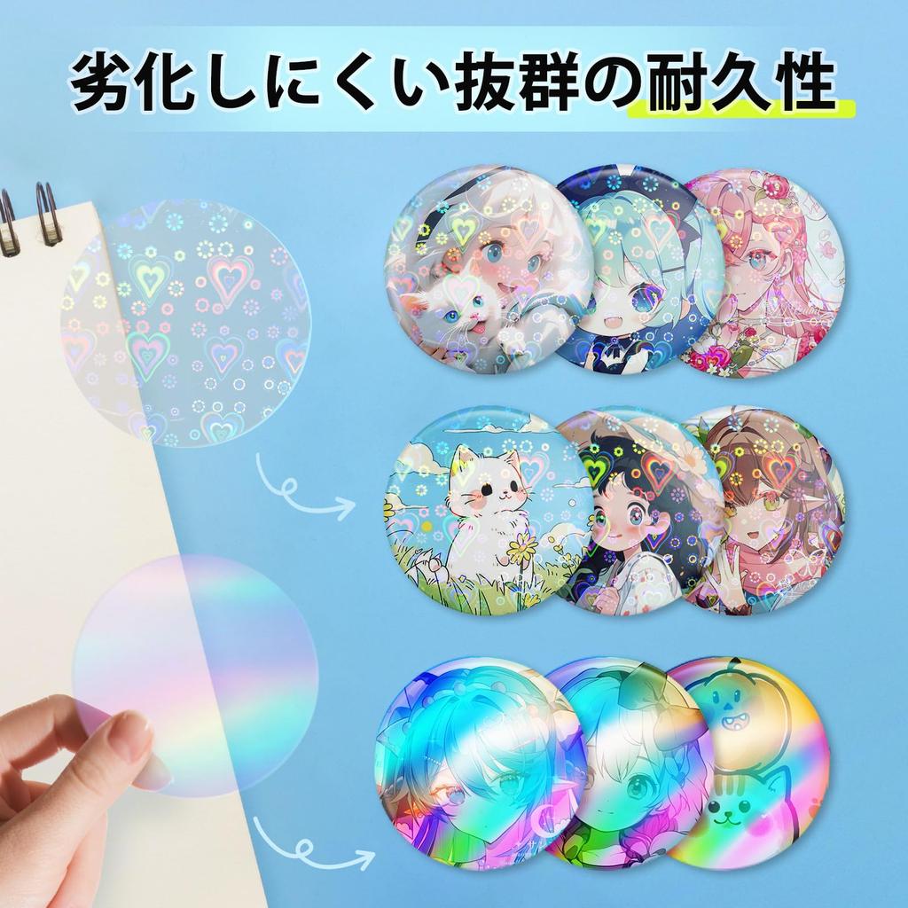 Can Badge Highly Perfect for Favorite Plastic Anime Gifts Rainbow Colors 50 100-Pack Laser-Sealed Covers, Transparent, Ita-Bags, Characters, Pinbacks,