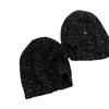 Y2k sequined knitted cold hat women's new early autumn wear a headgear to show their faces, small pile of hats