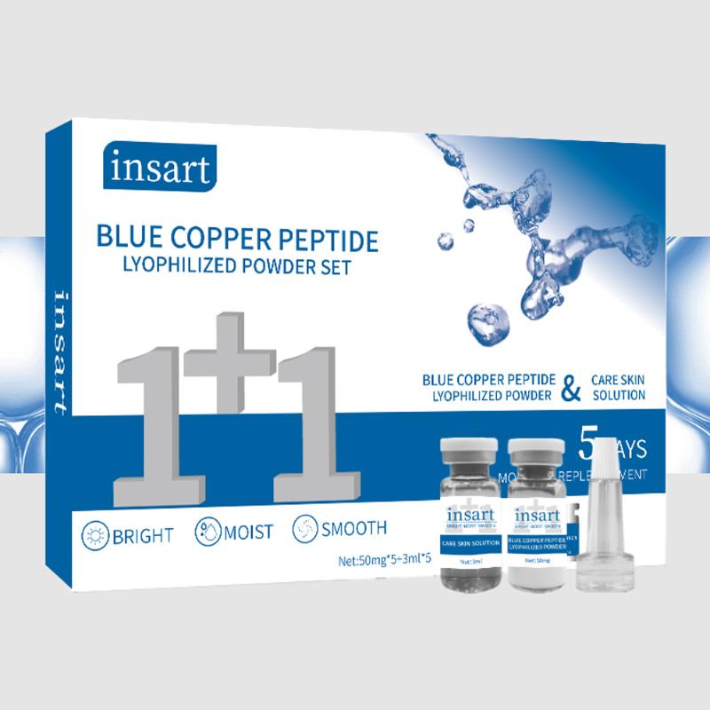 Blue Copper Peptide Lyophilized Powder Set Deep Hydrating Brightening Face Skincare Set for Dry Combination Skin Types