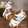 Women's Sandals Peep Toe Wedges Heels Sandals 2025 Summer Shoes Woman Low Platform Sandalias Mujer Non-slip Hemp Heeled Shoes