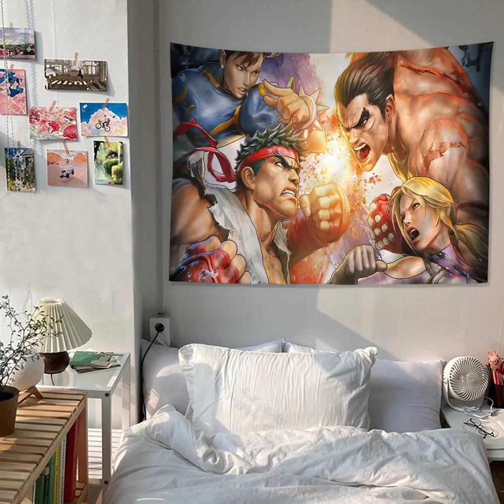 Street Fighter Game Gamer Anime Tapestry Art Science Fiction Room Home Decor Wall Art Decor