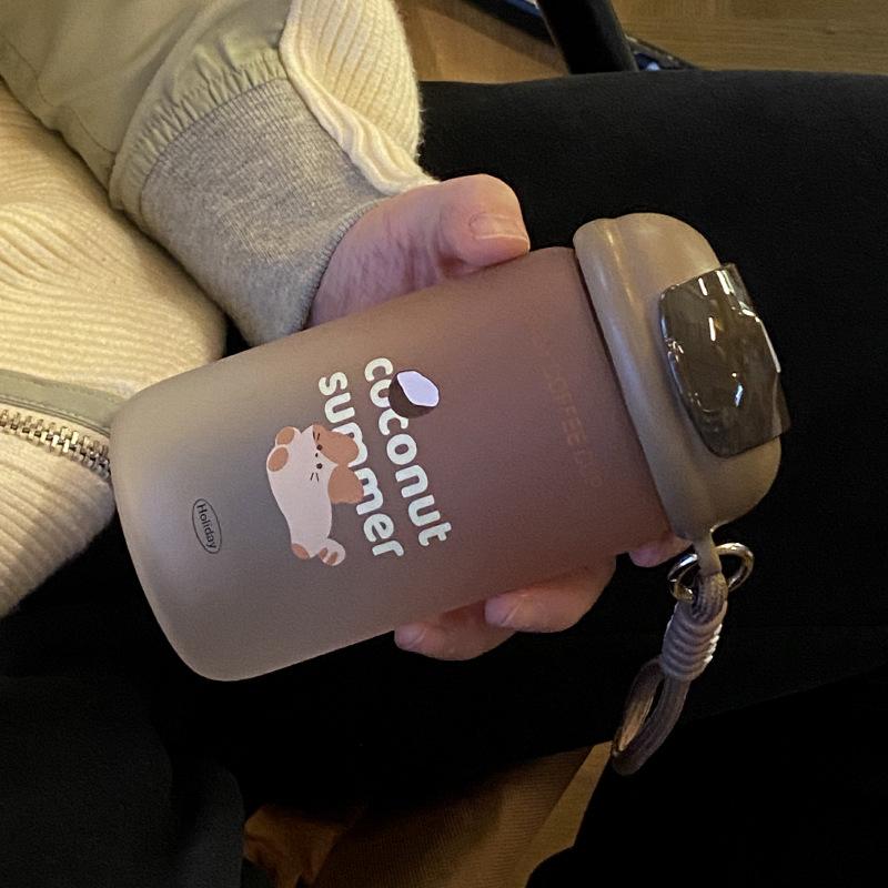 

Original Coconut Tree Puppy Gradual Change Green Sealed Glass Niche Coconut Kitten Water Cup Large Capacity Random Cup Look at the picture