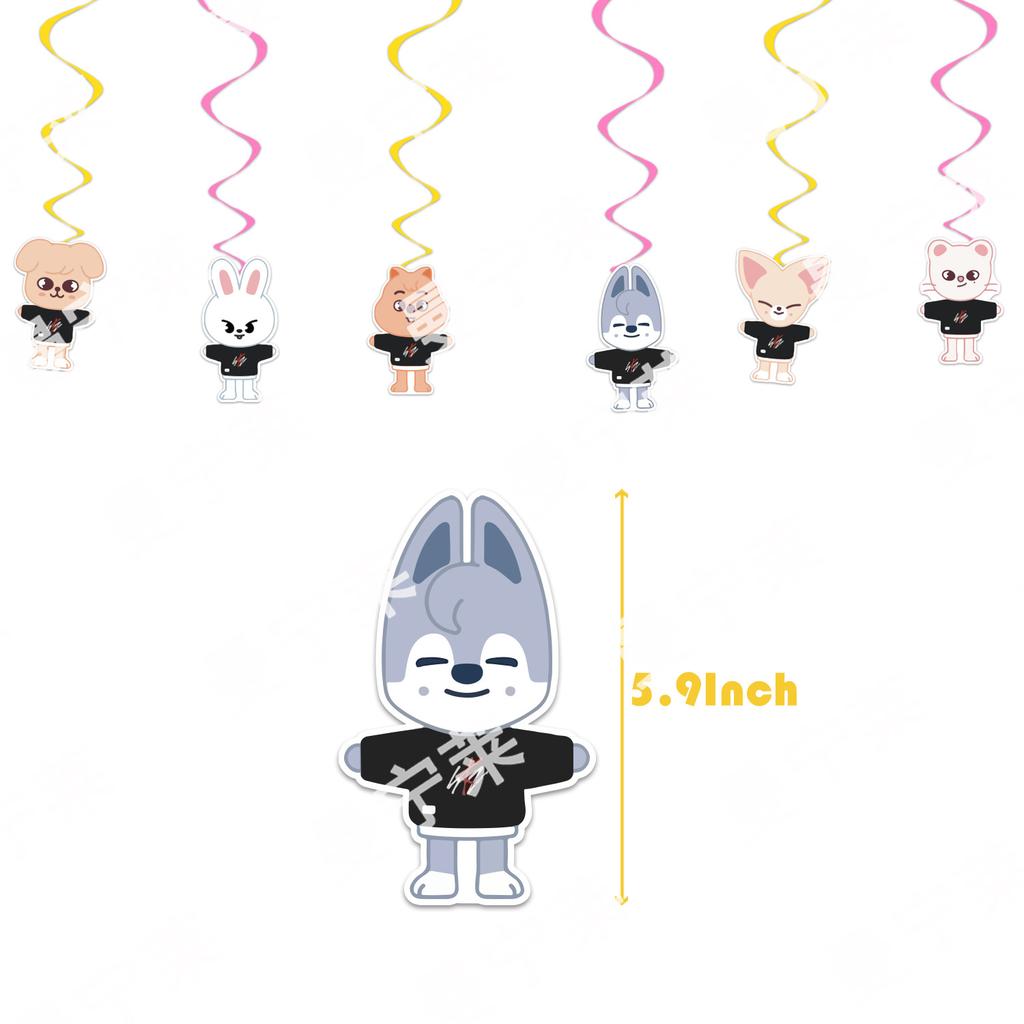 Skzoo Straykids Celebration Party Decorations Animation Design Animal Happy Celebration Banner Balloons Cake Cupcake Toppers For Fans Kids