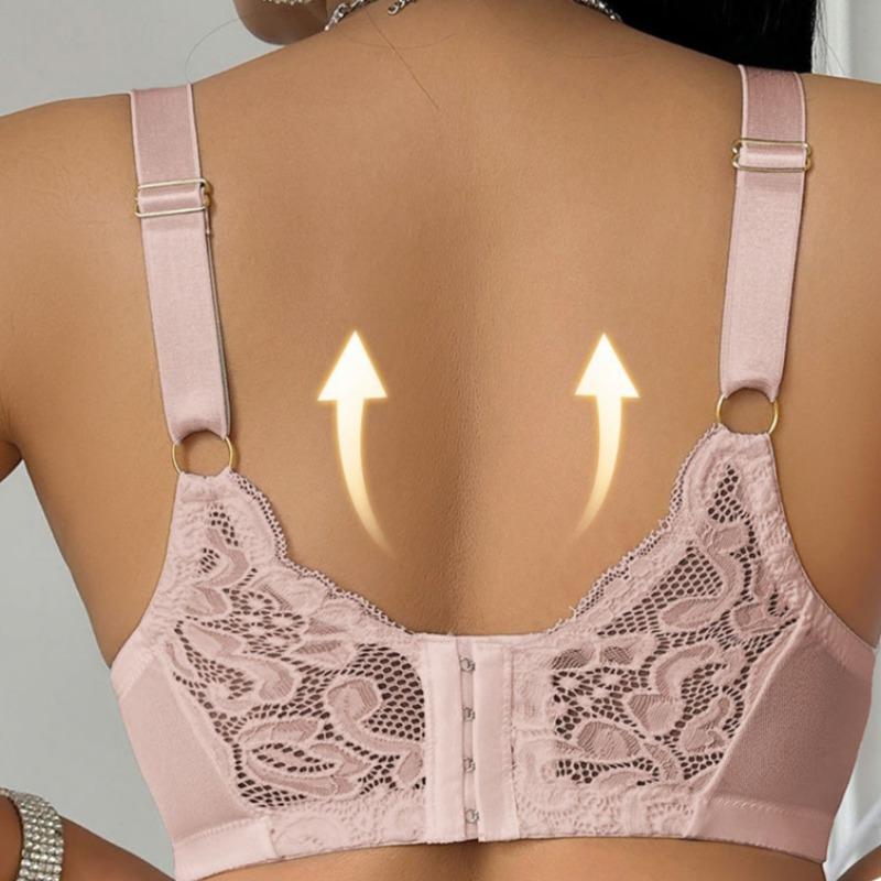 Ultra-thin Sexy Lace Mesh Without Chest Pads Comfortable and Breathable Underwear Gathered Upper Support Underwire Bra