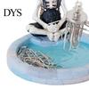 Funny Halloween Decorations Fishing Skeleton Magnetic Paperclip Holder, Skull Office Supplies Organizer Dark Humor with Storage Tray, Resin