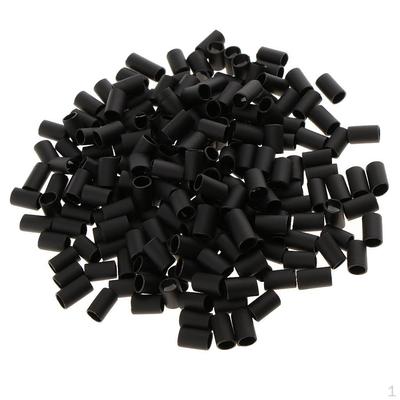 200PCS 6mm Glue Shrink Tubes Micro Beads for Hair Extensions Black