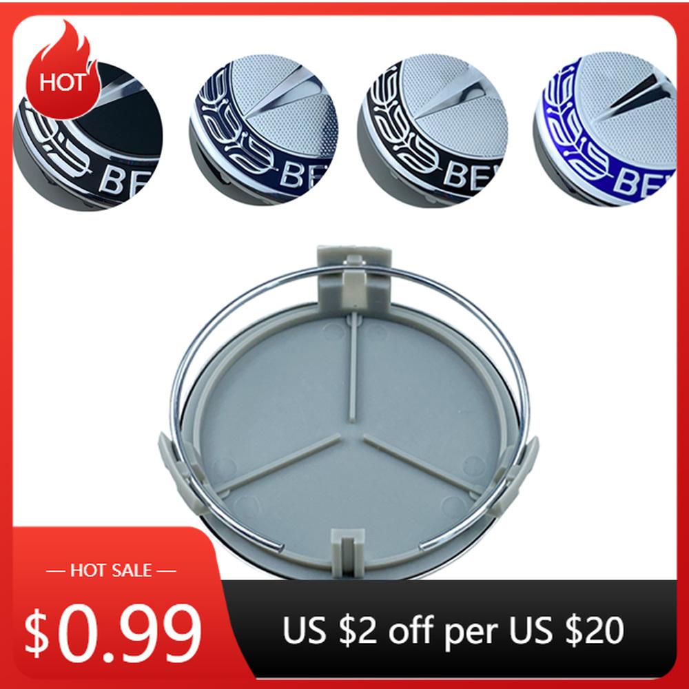 2025 Hot Car Sticker 4pcs 75mm car wheel hub center cover modification parts suitable for Mercedes Benz W204 W205 AMG E210 E211