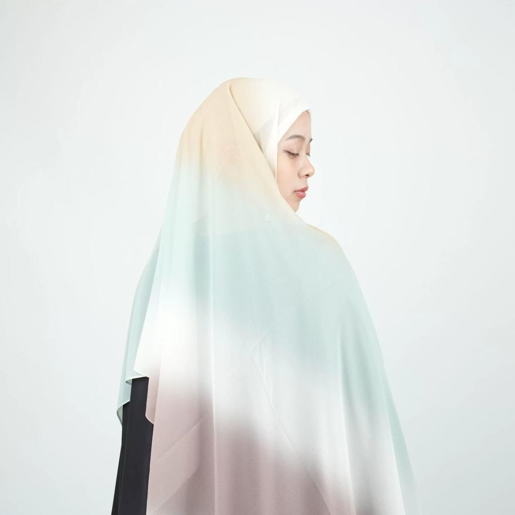 New Gradient Tie-dye Chiffon Hijab Scarf Headscarf Turbans for Women Chiffon Hijabs For Woman Shawls Headband Wrap Head Scarves