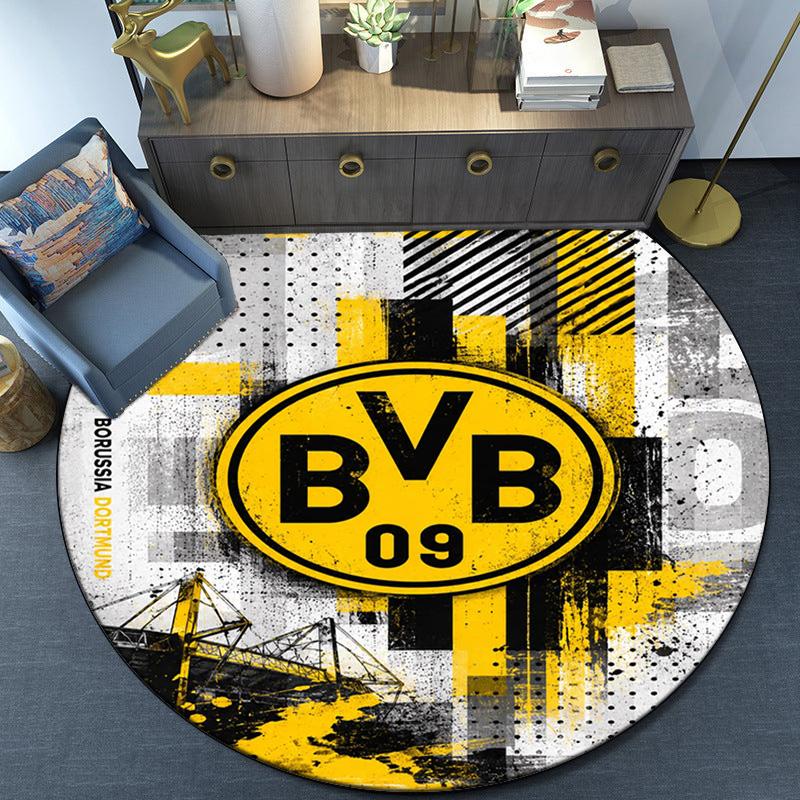 Borussia fcfc Round Rug for Livingroom,Bedroom, Palyroom, Chair Rug, Area rug, Circle Carpet, Large Size Fan Christmas gift