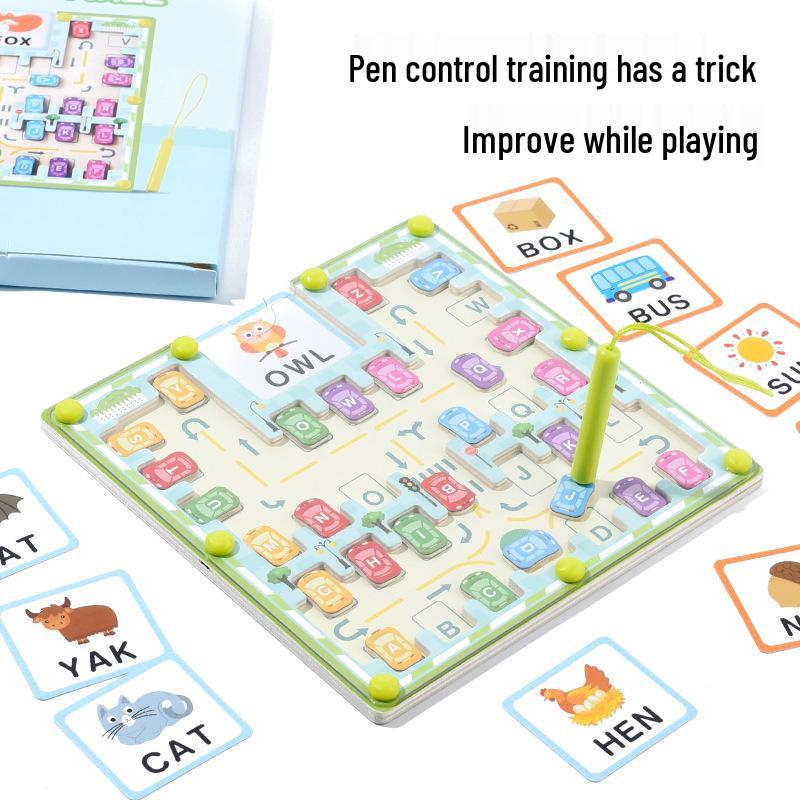 Magnetic Marble Maze Toy: Toddler Parking Lot & Magnet Puzzle for Early Education and Logical Thinking