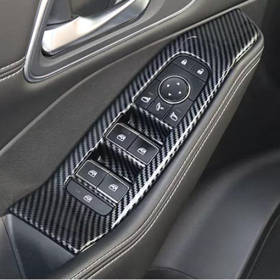 Carbon Fiber Inner Window Switch Panel Cover Trim For Nissan Rogue -2024