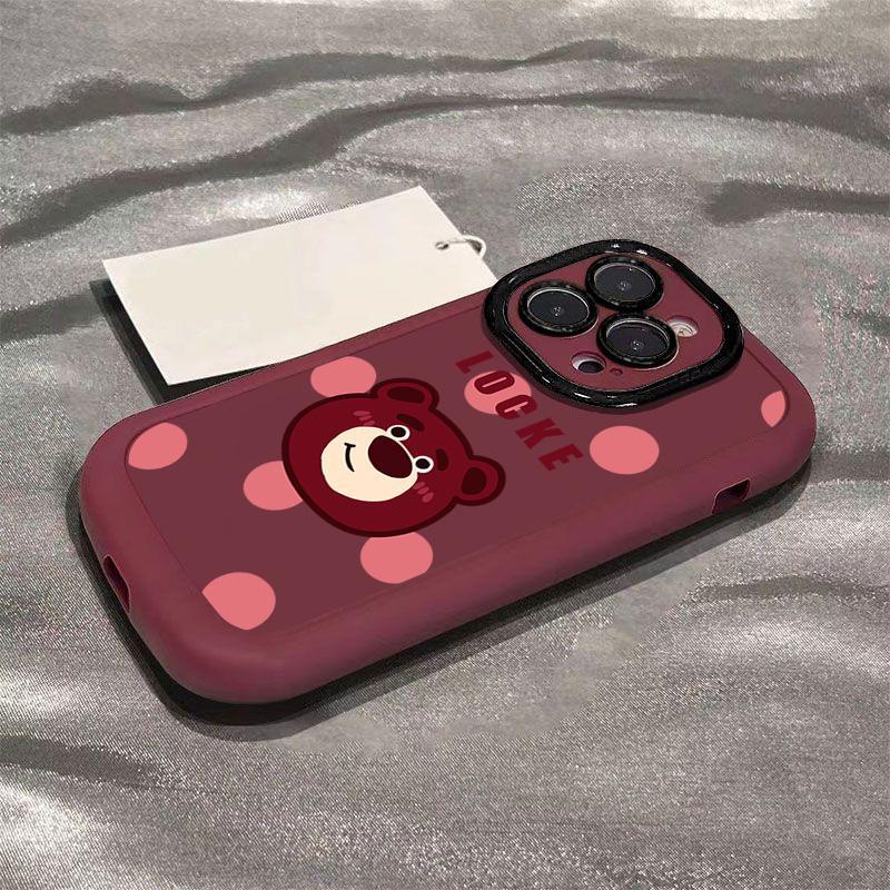 

Big Headed Strawberry Bear Suitable for Apple 15 Promax Mobile Phone Case IPhone 13 14 All Inclusive 12 Huawei Honor 11 iPhone 12 Pro Max