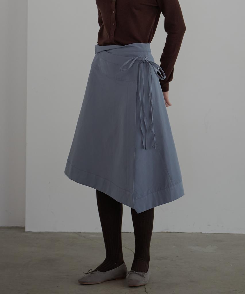 Button Unbalanced Wrap Skirt (2 Colors)
