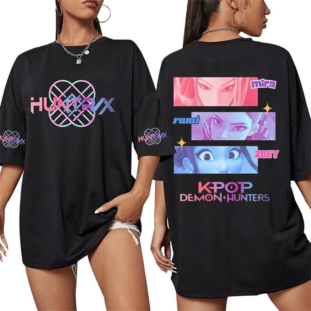 Unisex T-shirts K-pop Demon Hunters Graphic Printing Cotton Short Sleeve T-Shirts