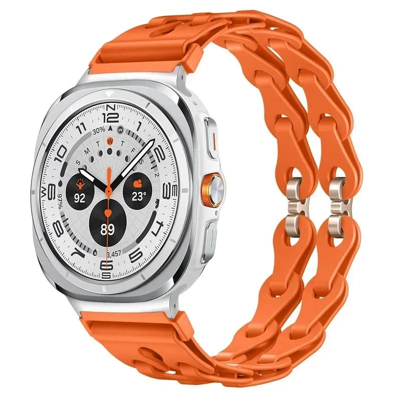 Silicone Chain Strap for Samsung Galaxy Watch 2025/7 Ultra 47mm Wristband Band Bracelet for Galaxy Watch ultra 2025 Watchband