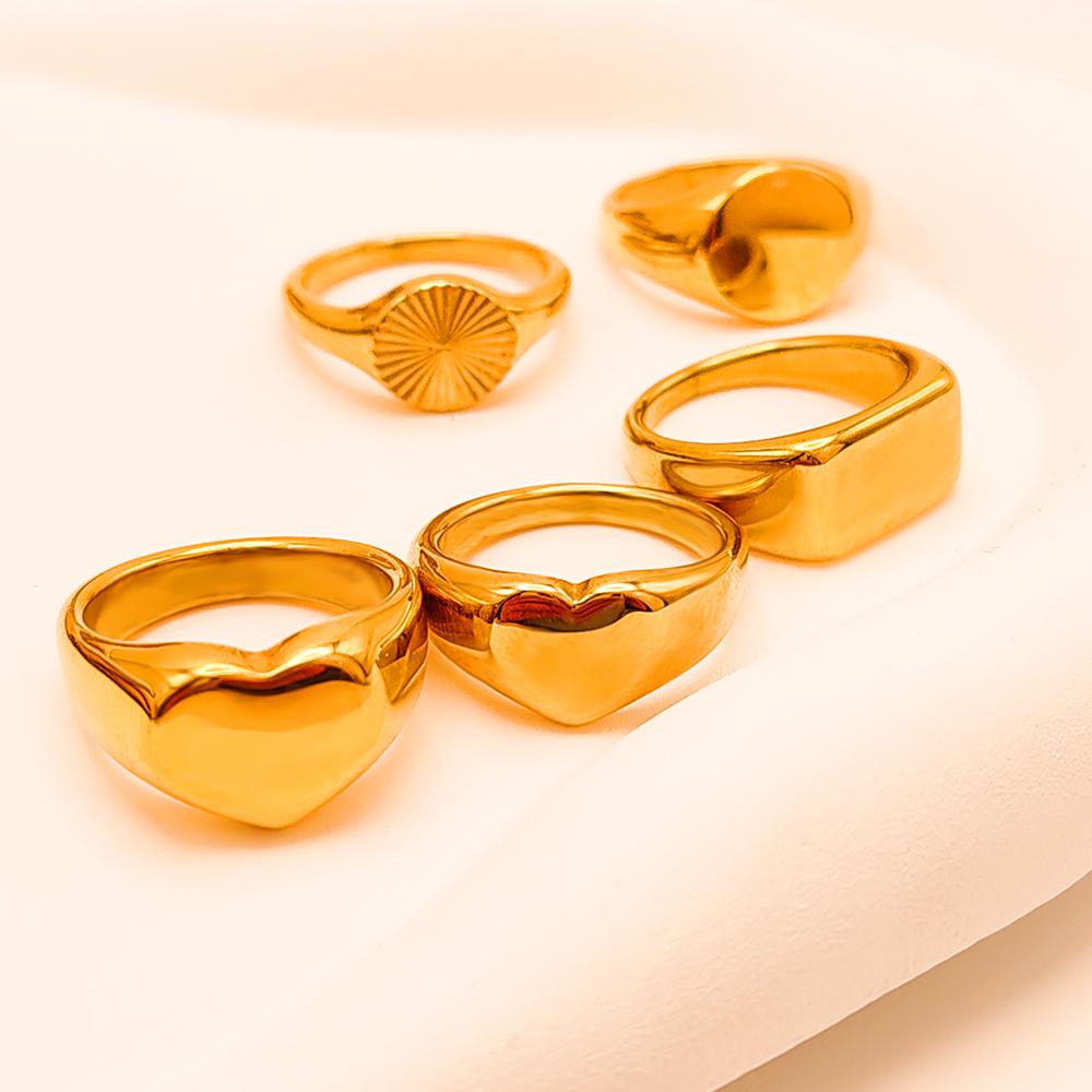 EManco Acciaio Inossidabile Gioielli Metallici Moda Donna Gioielli da Festa Anelli per Coppia Cuore d'Amore