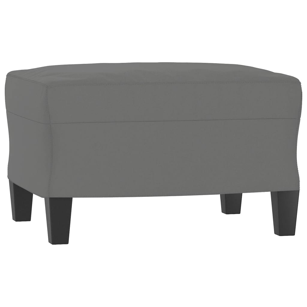 Vidaxl Fotel Z Podnóżkiem, Ciemnoszary, 60 Cm, Obity Mikrofibrą