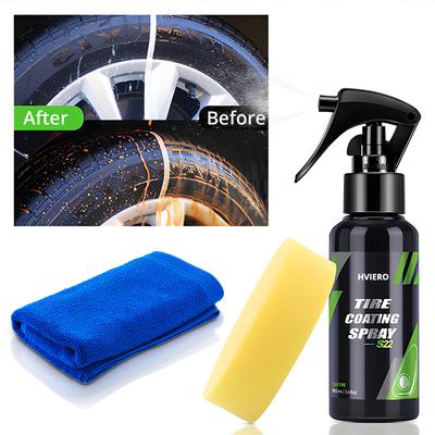 Tyre Gloss HVIERO S22 Tire Coating Spray Hydrophobic Sealant Wax for Car Wheel Auto Re-black Shine Chemistry Filler Rust Removal