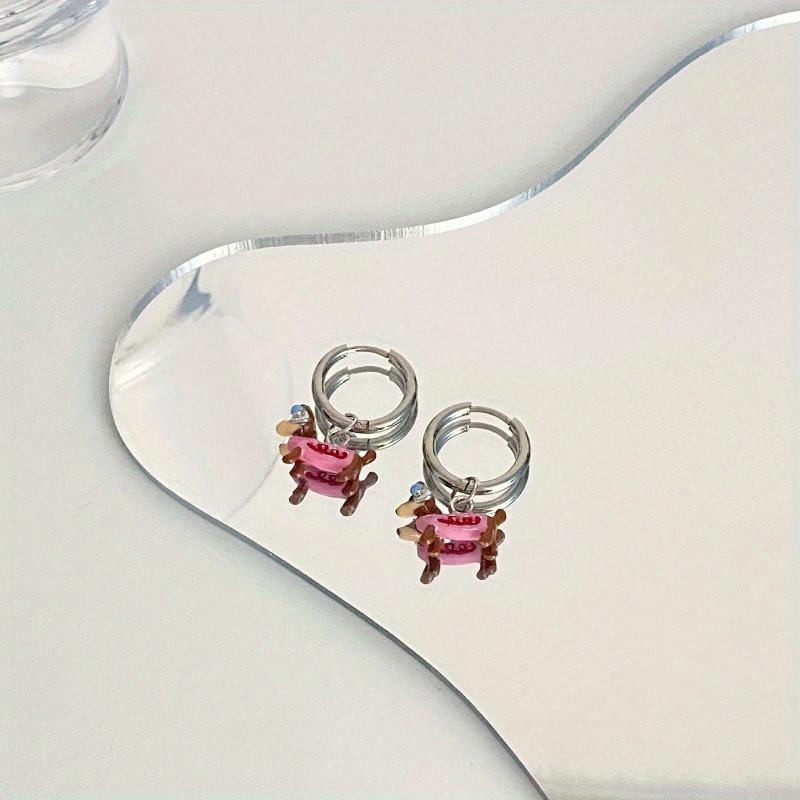 Colorful Drip Oil Sausage Dog Earrings Unique Design Dachshund Puppy Ear Hoops Personality Fashion Ear Jewelry Accessories