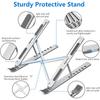 Aluminum Desktop Laptop Stand, Foldable Adjustable Riser Holder, Portable, Compatible With 10‑15.6 Inch  Laptops