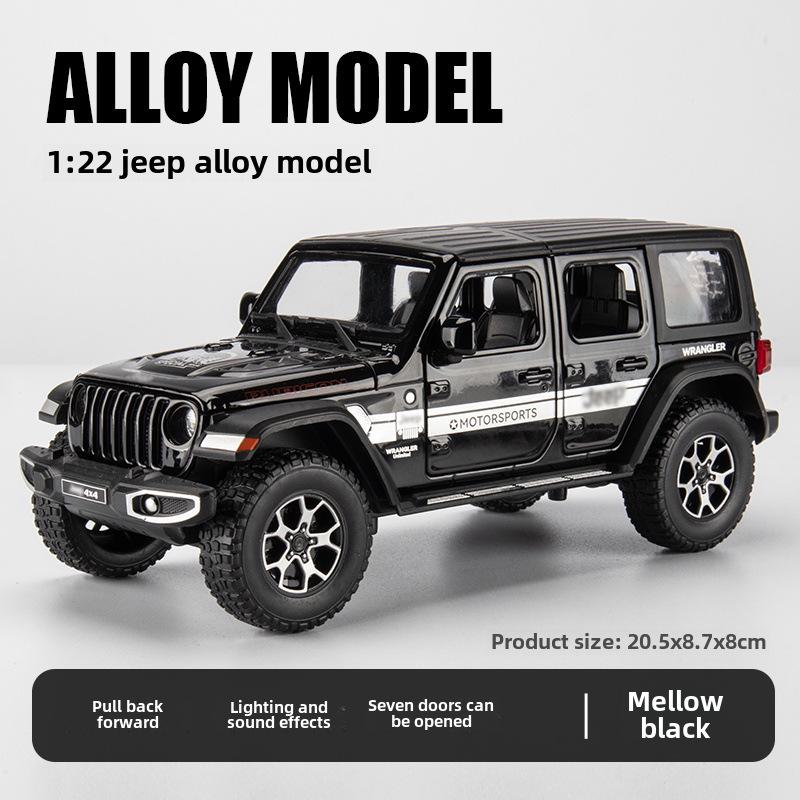 

2022 Wrangler 1:22 Модель игрушечного автомобиля с инерционным механизмом из сплава Джип