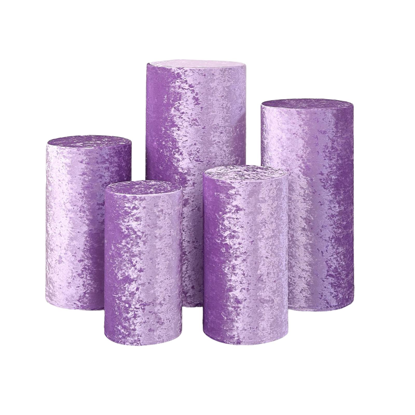 

5x Cylinder Dessert Pedestal Covers Simple Soft for Holidays Birthday Events фиолетовый