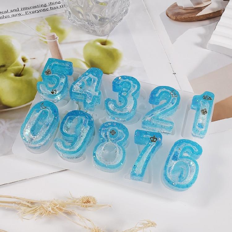Number Mold 0 To 9 Silicone Mould Epoxy Resin Molds for DIY Handmade Art Crafts