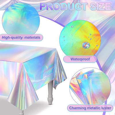 Disposable Shimmering Laser Rainbow Theme Party Ablecloth Decoration Irthday Wedding Parties Festive Supplies Festival Gift CZB3