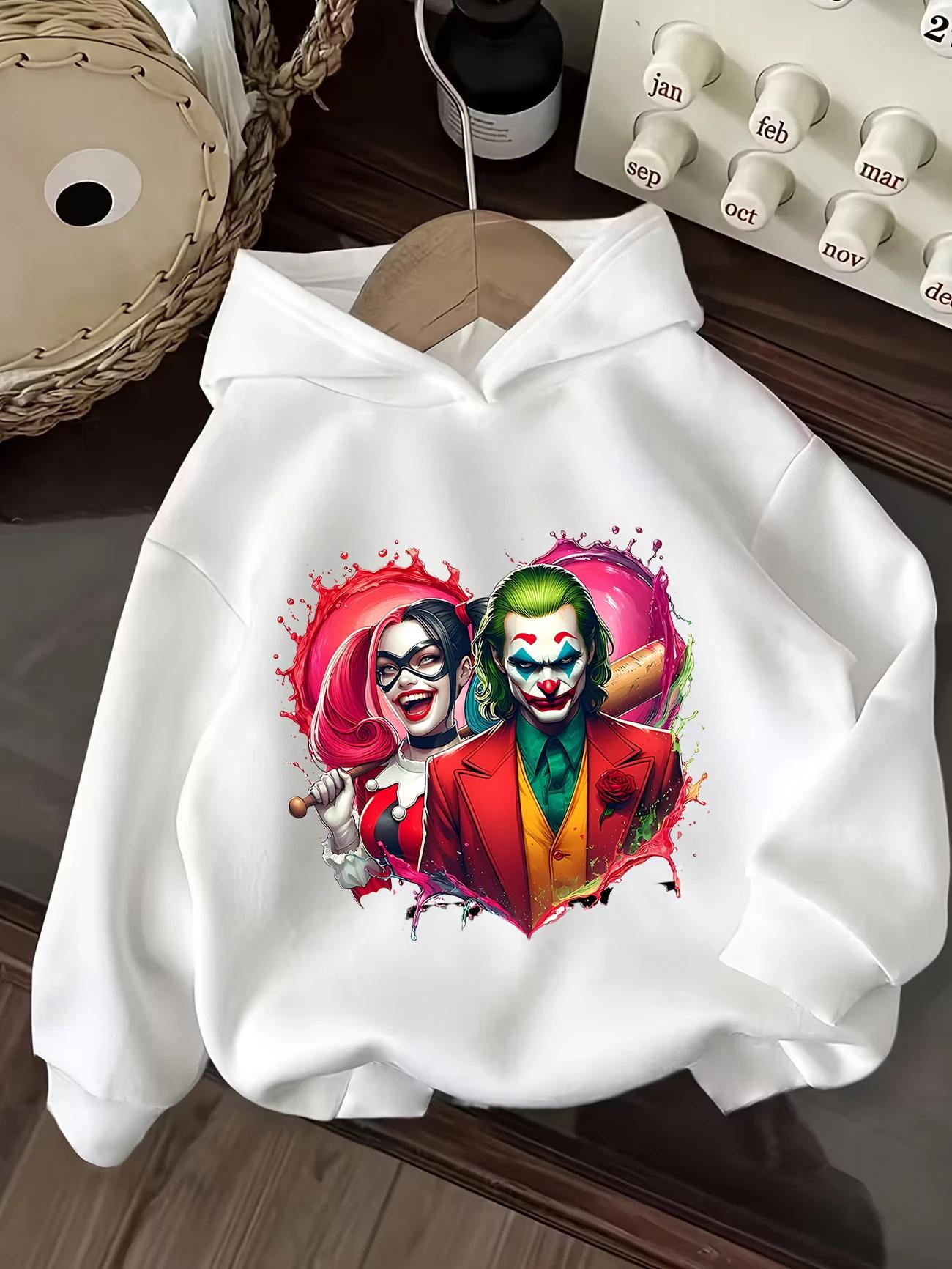 Witty Joker Zip Hoodie Summer Cute Cartoon Crewneck Boys Girls Ages 3-14 100
