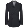 Baoxiniao Men's Business Double-breasted Suit Jacket - Deep Sea Blue