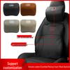 Lincoln Car Leather Neck Pillow & Lumbar Support - Customizable Logo, Memory Foam.