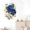 Self-adhesive Gorgeous Blue Peony Wall Stickers Large Flowers for Dining Room Accent Wall Home Decor