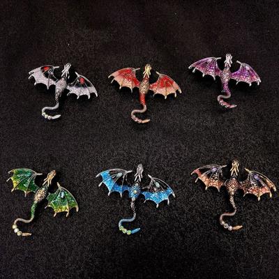 Oil Dropping Dragon Brooch - High-end, Personalized Animal Brooch with Anti-glare Fastening and Pin.