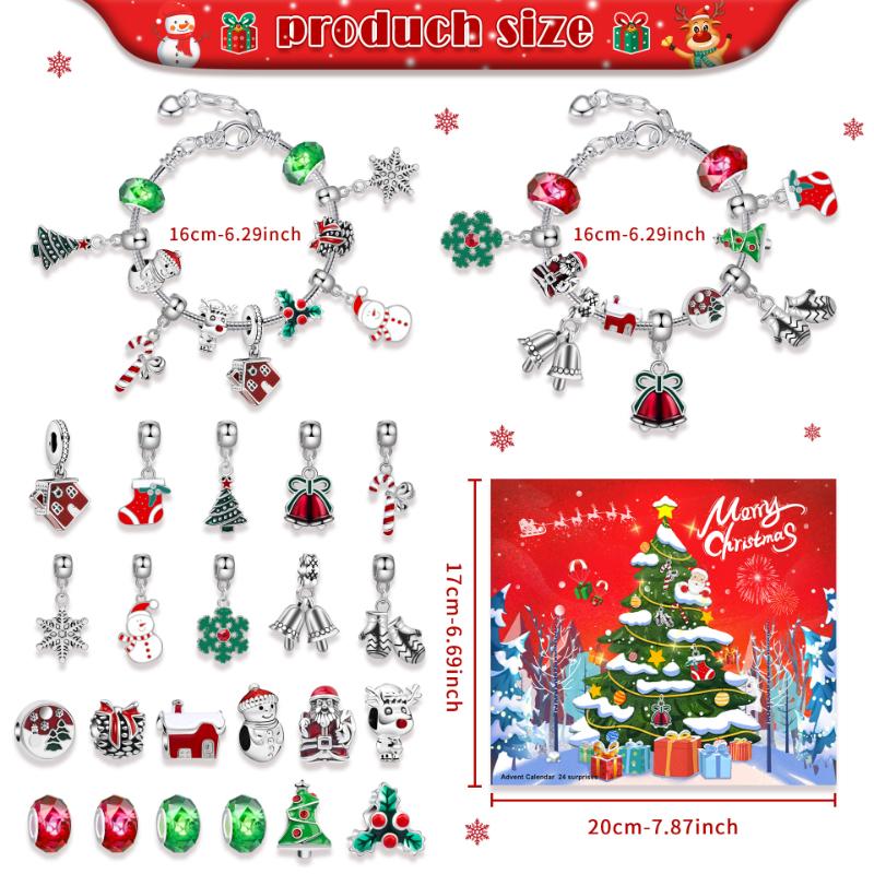 Christmas Countdown 24 Calendar Advent Surprise Blind Box Christmas DIY Creative Combination Christmas Bracelet