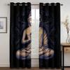 Stone Indian Buddha Statue Zen Lotus Cheap 2 Pieces Thin Window Curtains for Living Room Bedroom Decor Two Drape
