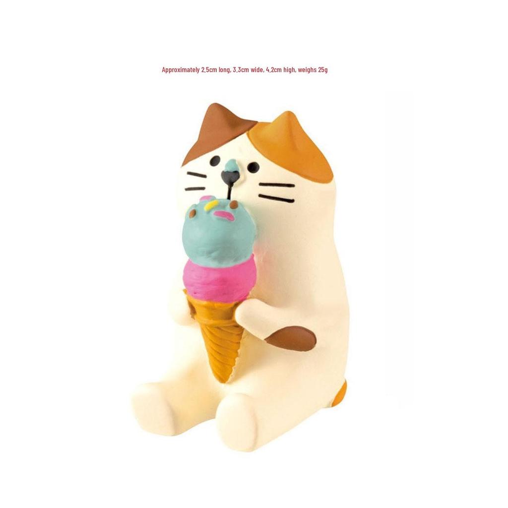 Creative Japanese Cat Ice Cream Resin Desk Ornament